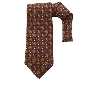 GIANFRANCO FERRE Red Equestrian Silk Tie ITALY 58"/ 3.8" EC